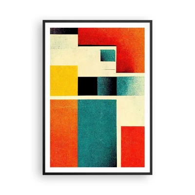 Affiche dans un cadre noir - Poster - Abstraction géométrique – bonne énergie - 70x100 cm