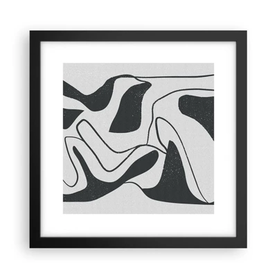Affiche dans un cadre noir - Poster - Amusement de labyrinthe abstrait - 30x30 cm