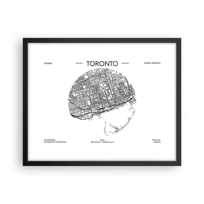 Affiche dans un cadre noir - Poster - Anatomie de Toronto - 50x40 cm