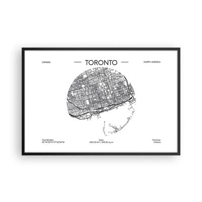 Affiche dans un cadre noir - Poster - Anatomie de Toronto - 91x61 cm