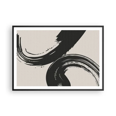 Affiche dans un cadre noir - Poster - Balayage circulaire - 100x70 cm