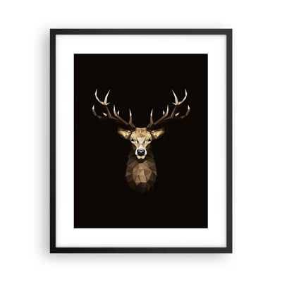 Affiche dans un cadre noir - Poster - Cerf cubique - 40x50 cm