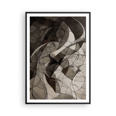 Affiche dans un cadre noir - Poster - Circulation des couleurs de la terre - 70x100 cm
