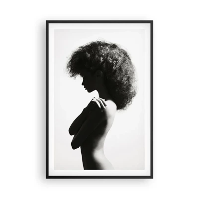 Affiche dans un cadre noir - Poster - Comme une fleur au bout d'une fine tige - 61x91 cm