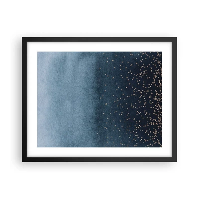 Affiche dans un cadre noir - Poster - Composition - phases bleues - 50x40 cm