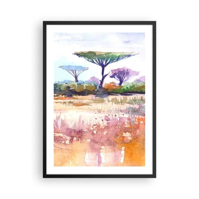 Affiche dans un cadre noir - Poster - Couleurs de savane - 50x70 cm