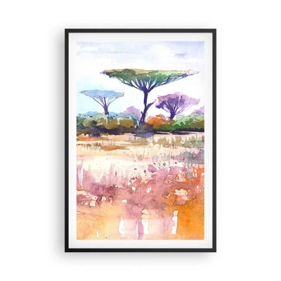 Affiche dans un cadre noir - Poster - Couleurs de savane - 61x91 cm