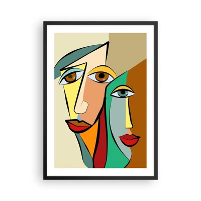 Affiche dans un cadre noir - Poster - Couple cubiste - 50x70 cm