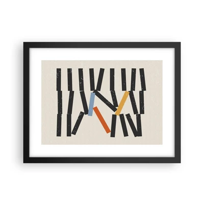 Affiche dans un cadre noir - Poster - Dominos – composition - 40x30 cm