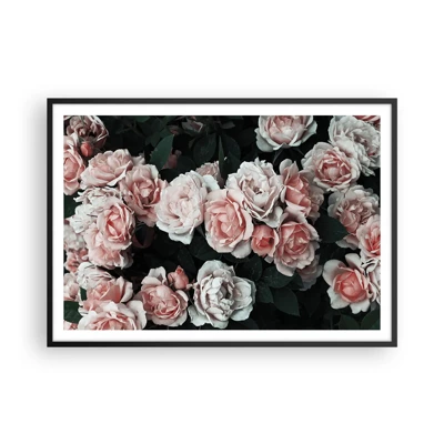 Affiche dans un cadre noir - Poster - Ensemble de rose - 100x70 cm