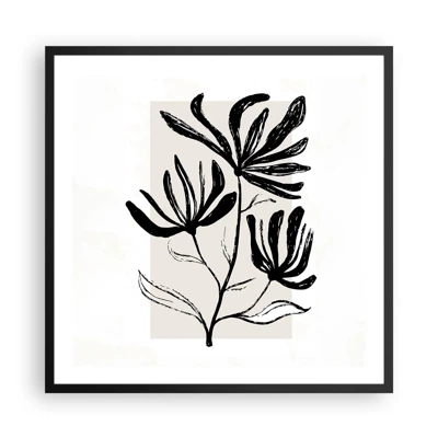 Affiche dans un cadre noir - Poster - Esquisse pour l'herbier - 60x60 cm