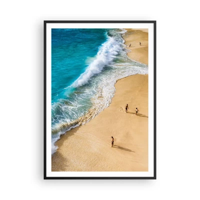Affiche dans un cadre noir - Poster - Et ensuite le soleil, la plage… - 70x100 cm