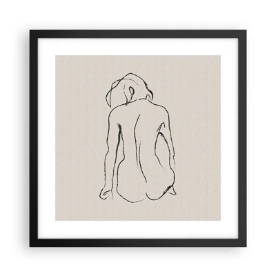 Affiche dans un cadre noir - Poster - Femme nue - 40x40 cm