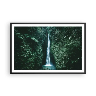 Affiche dans un cadre noir - Poster - Fontaine tropicale - 91x61 cm
