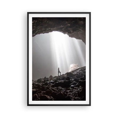 Affiche dans un cadre noir - Poster - Grotte lumineuse - 61x91 cm