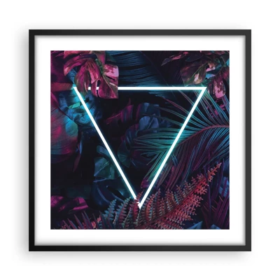 Affiche dans un cadre noir - Poster - Jardin de style disco - 50x50 cm