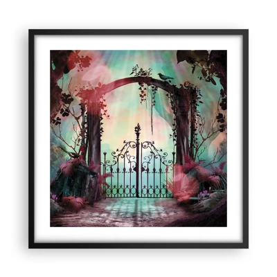 Affiche dans un cadre noir - Poster - Jardin secret - 50x50 cm