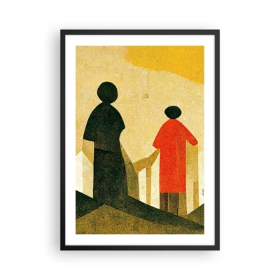 Affiche dans un cadre noir - Poster - La route est encore longue - 50x70 cm