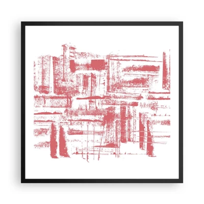 Affiche dans un cadre noir - Poster - La ville rouge - 60x60 cm