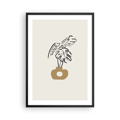 Affiche dans un cadre noir - Poster - Monstera – décoration de la maison - 50x70 cm