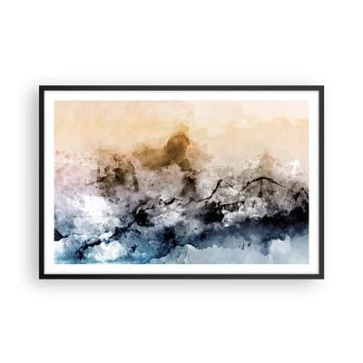 Affiche dans un cadre noir - Poster - Noyé dans un nuage de brouillard - 91x61 cm