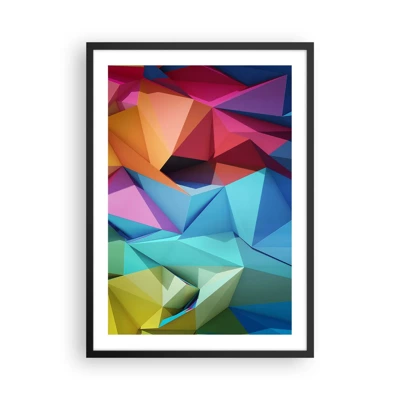 Affiche dans un cadre noir - Poster - Origami arc-en-ciel - 50x70 cm