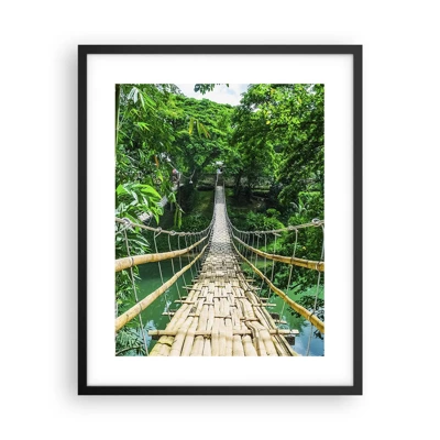 Affiche dans un cadre noir - Poster - Pont de singe en pleine nature - 40x50 cm