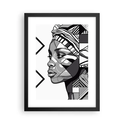 Affiche dans un cadre noir - Poster - Portrait ethnique - 30x40 cm