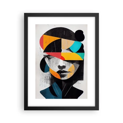 Affiche dans un cadre noir - Poster - Portrait intérieur multicolore - 30x40 cm