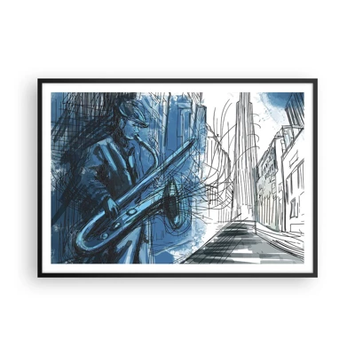 Affiche dans un cadre noir - Poster - Rhapsodie urbaine - 100x70 cm