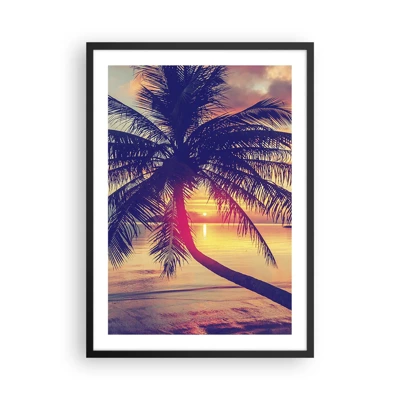 Affiche dans un cadre noir - Poster - Soirée sous les palmiers - 50x70 cm
