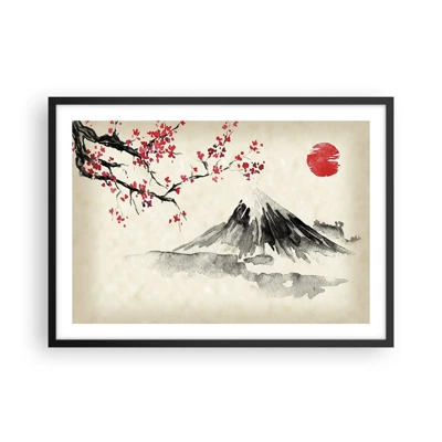 Affiche dans un cadre noir - Poster - Tomber amoureux du Japon - 70x50 cm