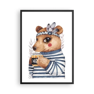 Affiche dans un cadre noir - Poster - Un nounours trop mignon - 50x70 cm