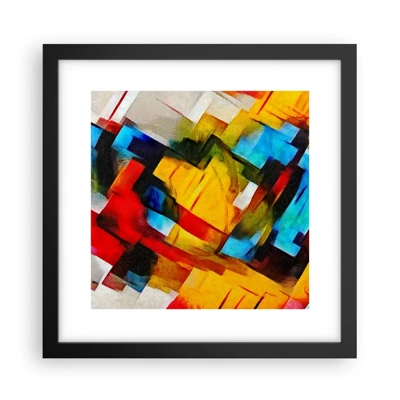 Affiche dans un cadre noir - Poster - Une superposition multicolore - 30x30 cm
