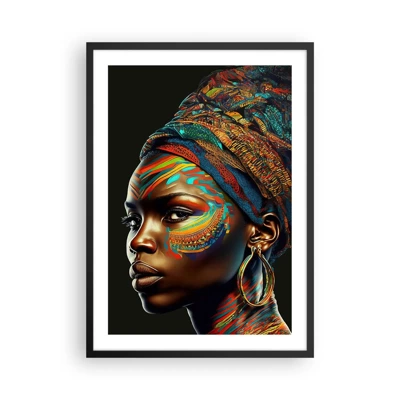 Affiche dans un cadre noir - Poster - reine africaine - 50x70 cm