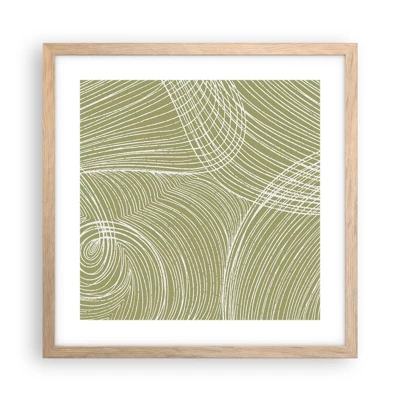 Affiche dans un chêne clair - Poster - Abstraction complexe de blanc - 40x40 cm