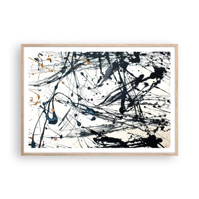 Affiche dans un chêne clair - Poster - Abstraction expressionniste - 100x70 cm