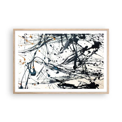 Affiche dans un chêne clair - Poster - Abstraction expressionniste - 91x61 cm