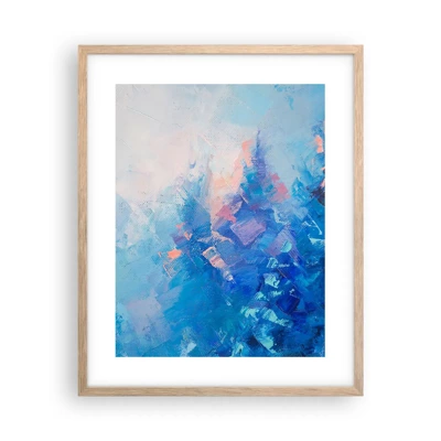 Affiche dans un chêne clair - Poster - Abstraction hivernale - 40x50 cm