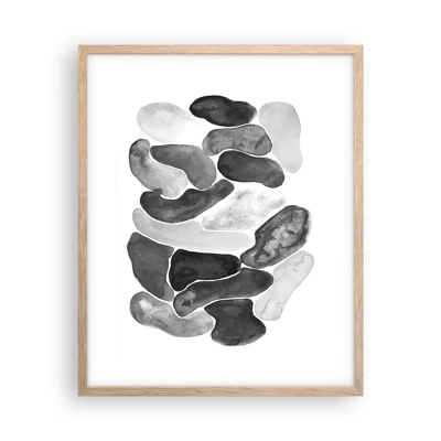 Affiche dans un chêne clair - Poster - Abstraction rocheuse - 40x50 cm