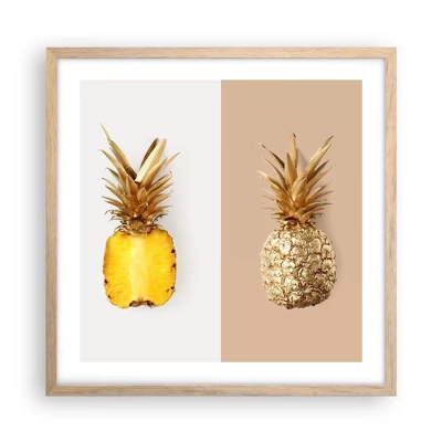 Affiche dans un chêne clair - Poster - Ananas pour nous - 50x50 cm