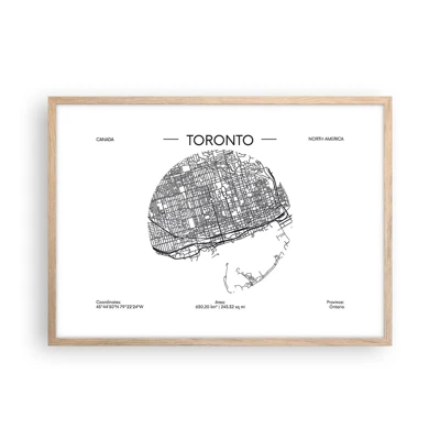 Affiche dans un chêne clair - Poster - Anatomie de Toronto - 70x50 cm