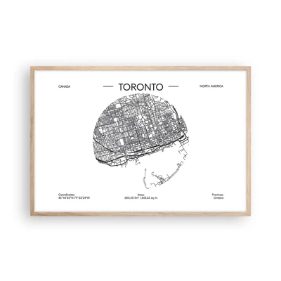 Affiche dans un chêne clair - Poster - Anatomie de Toronto - 91x61 cm