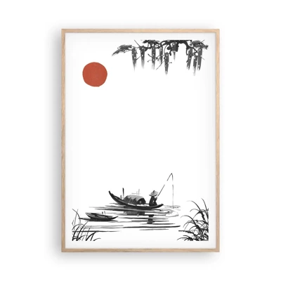 Affiche dans un chêne clair - Poster - Après-midi asiatique - 70x100 cm