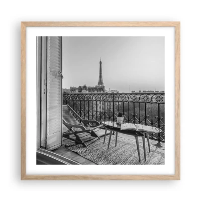 Affiche dans un chêne clair - Poster - Après-midi parisien - 50x50 cm