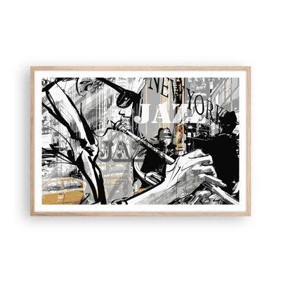 Affiche dans un chêne clair - Poster - Au rythme de New York - 91x61 cm
