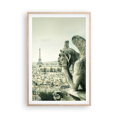 Affiche dans un chêne clair - Poster - Bavardage parisien - 61x91 cm