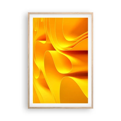 Affiche dans un chêne clair - Poster - Comme les vagues du soleil - 61x91 cm