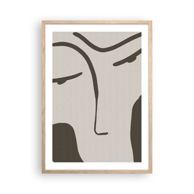 Affiche dans un chêne clair - Poster - Comme un tableau de Modigliani - 50x70 cm