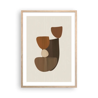Affiche dans un chêne clair - Poster - Composition de marrons - 50x70 cm